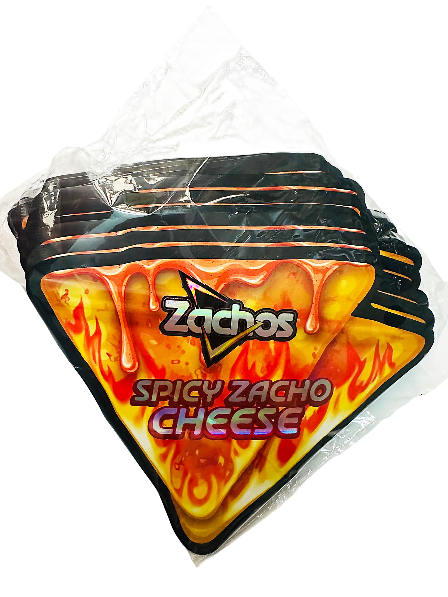 50 Pack – 3.5g Special Die Cut Shaped Mylar Bag - Zachos Spicy Zacho Cheese