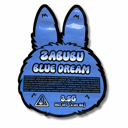 3.5g Shaped Mylar Bag - Blue Zabubu (50 Count)