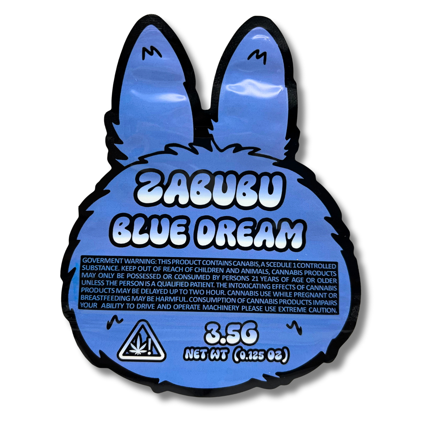 3.5g Shaped Mylar Bag - Blue Zabubu (50 Count)