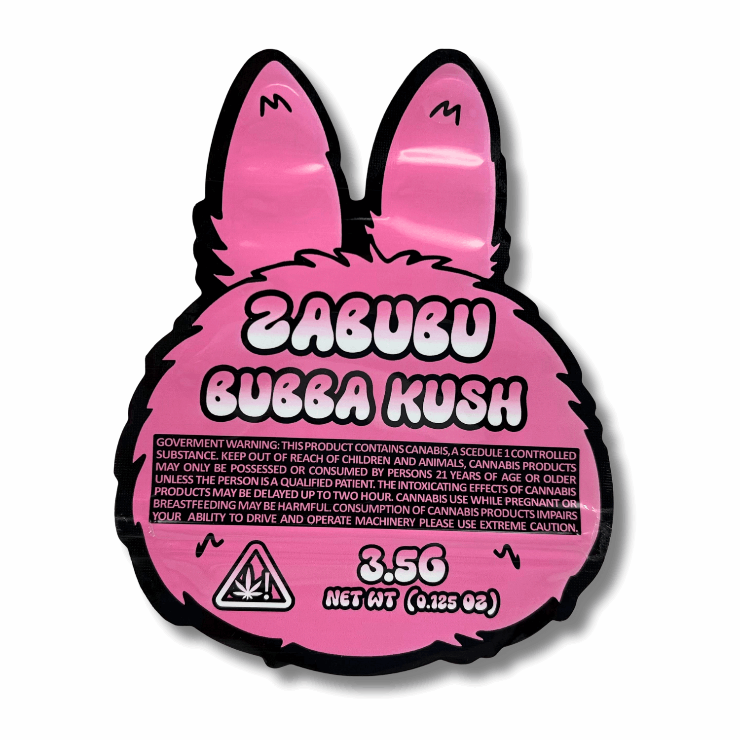 3.5g Shaped Mylar Bag - Pink Zabubu (50 Count)