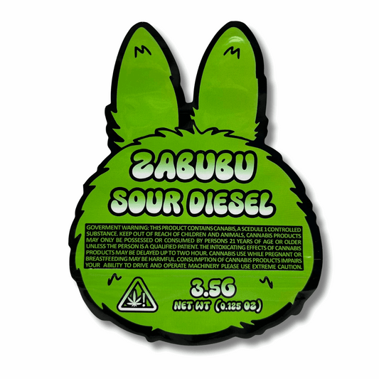 3.5g Shaped Mylar Bag - Forest Green Zabubu (50 Count)