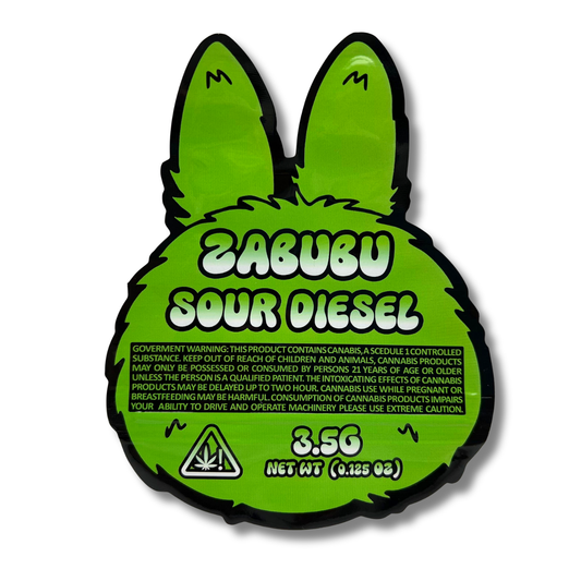 3.5g Shaped Mylar Bag - Forest Green Zabubu (50 Count)