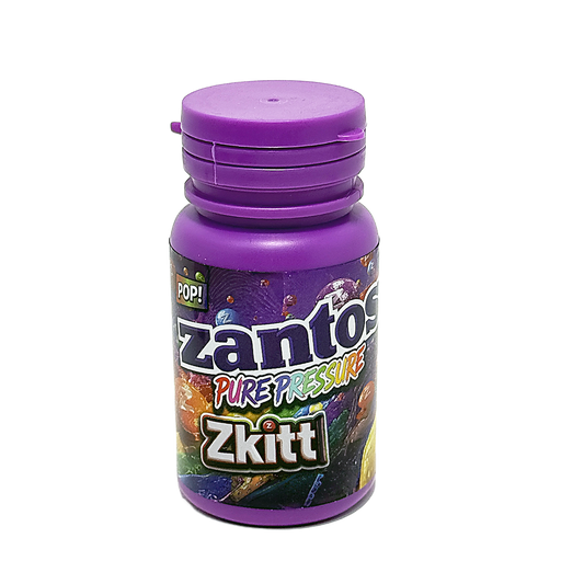 10 Pack - 3.5g Zantos Bottle Style Plastic Storage Containers with Child-Resistant Caps -  Zkittlez