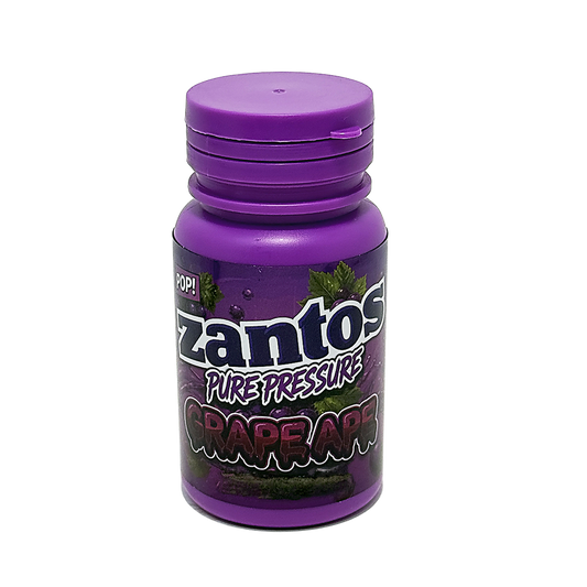 10 Pack - 3.5g Zantos Bottle Style Plastic Storage Containers with Child-Resistant Caps -  Grape Ape