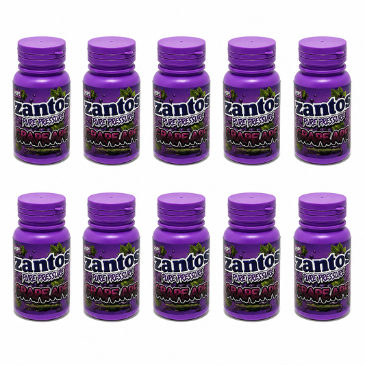 10 Pack - 3.5g Zantos Bottle Style Plastic Storage Containers with Child-Resistant Caps -  Grape Ape