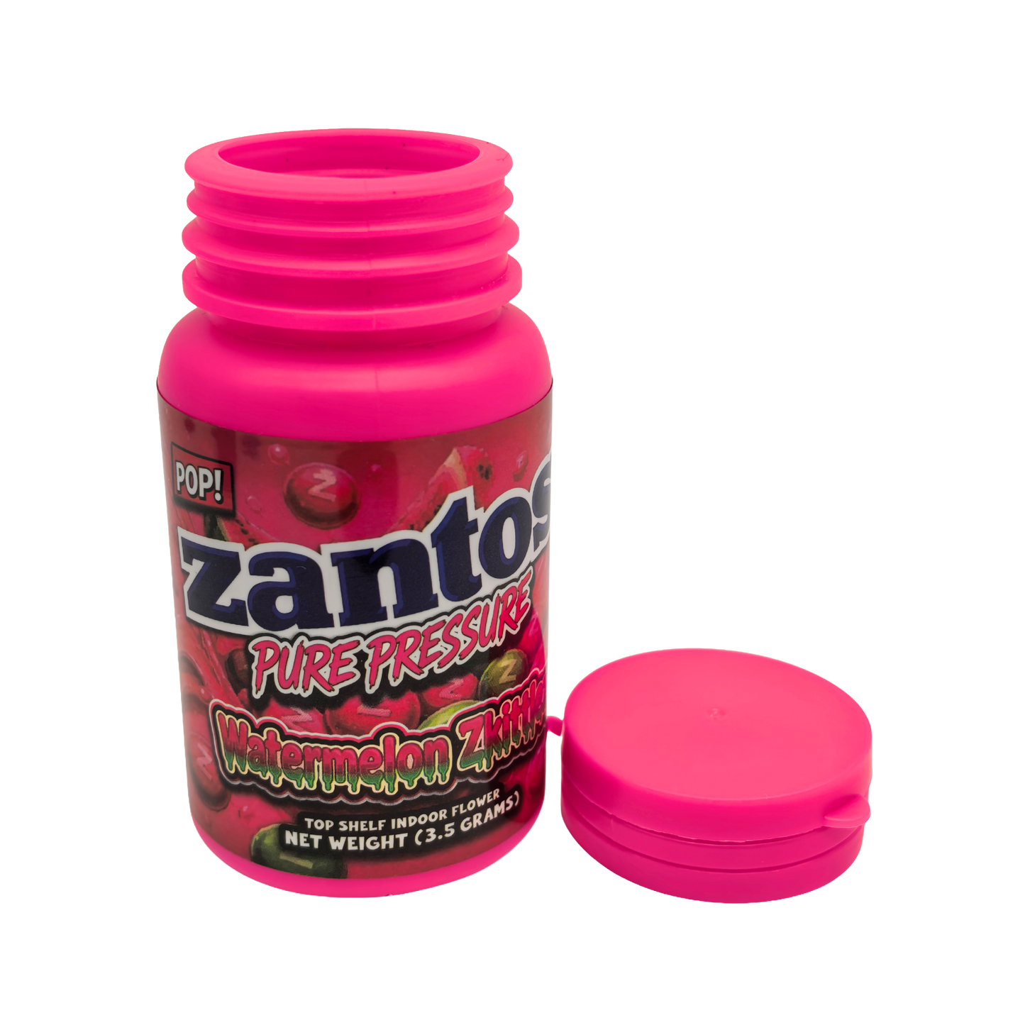 10 Pack – 3.5g Zantos Bottle Style Plastic Storage Containers – Mystery Assorted Designs - ZC-35-MIX