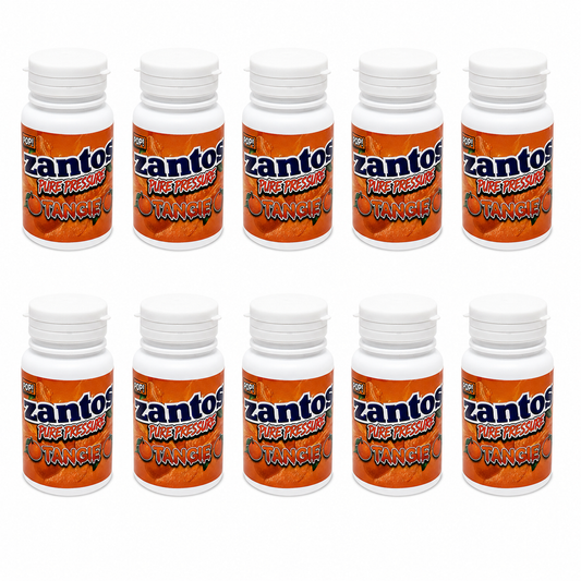 10 Pack - 3.5g Zantos Bottle Style Plastic Storage Containers with Child-Resistant Caps -  Tangie