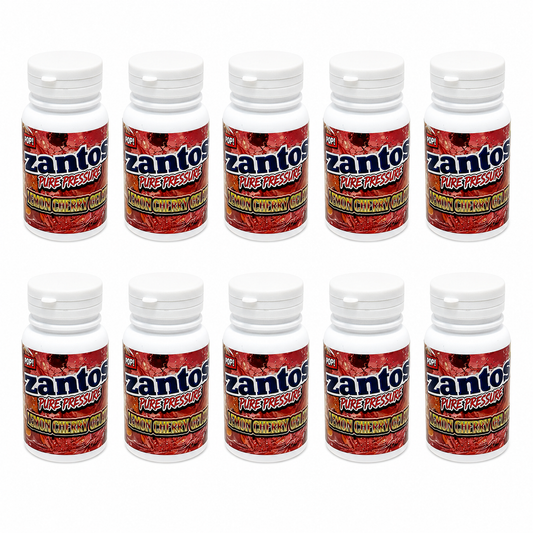 10 Pack - 3.5g Zantos Bottle Style Plastic Storage Containers with Child-Resistant Caps -  Lemon Cherry Gelato