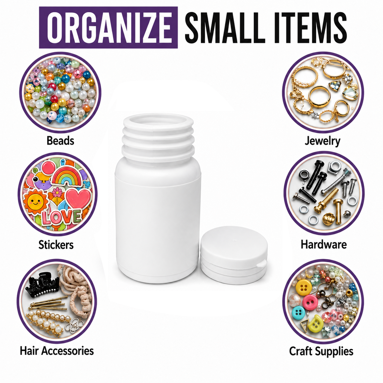 10 Pack – 3.5g Zantos Bottle Style Plastic Storage Containers – Mystery Assorted Designs - ZC-35-MIX