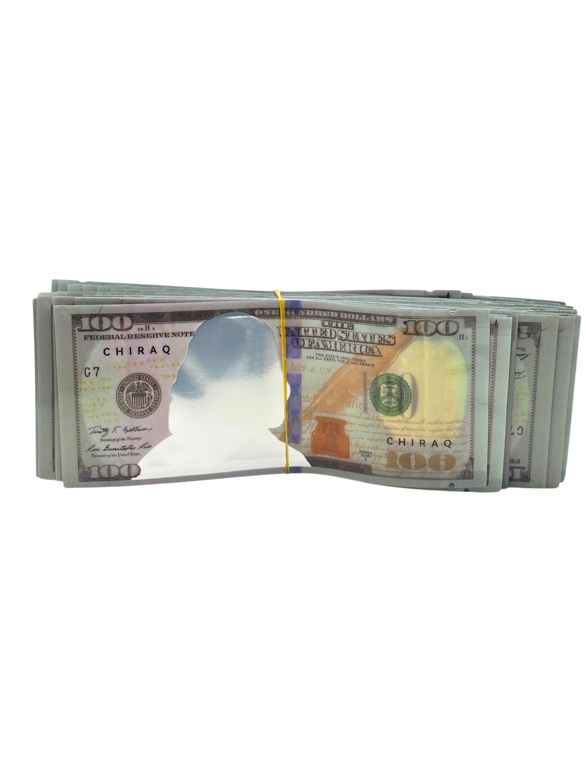 (50 Count) $100 Bill - Mylar Bag Design